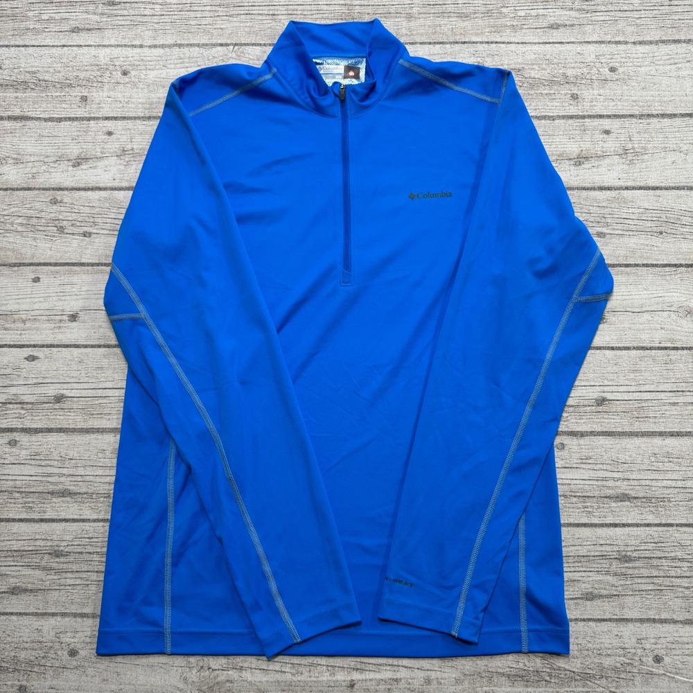 Columbia Sweatshirts Men's Medium Blue Omni-Heat Quarter Zip Thermal Athleisure